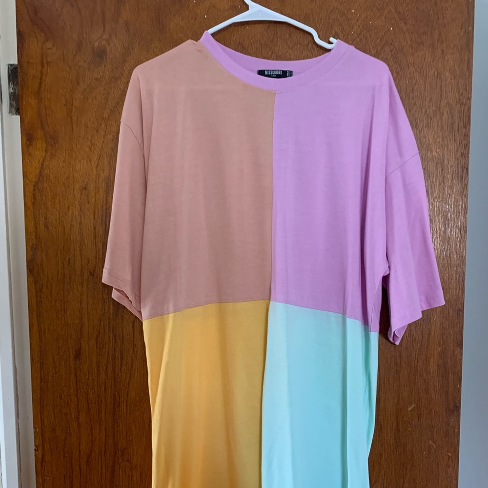 Color block T-shirt dress